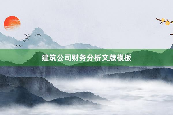 建筑公司财务分析文牍模板